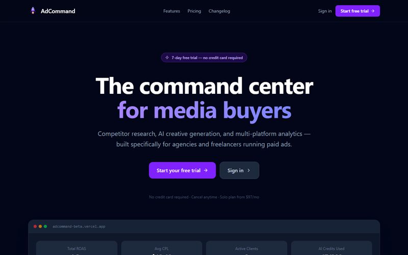 Screenshot of adcommand