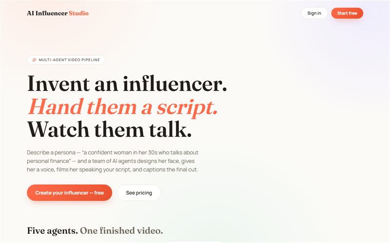 Screenshot of ai-influencer